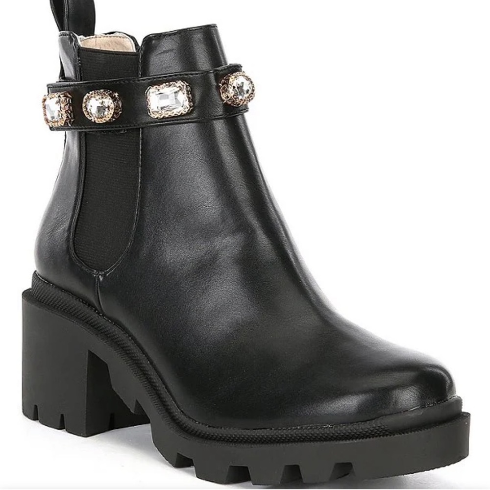 Jeweled combat boot